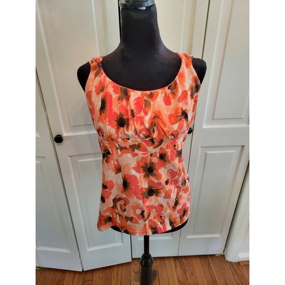 Ann Taylor Tops - Vintage y2k Ann Taylor  Floral Babydoll Tank Sz L Tropical Vacation Summer Retro